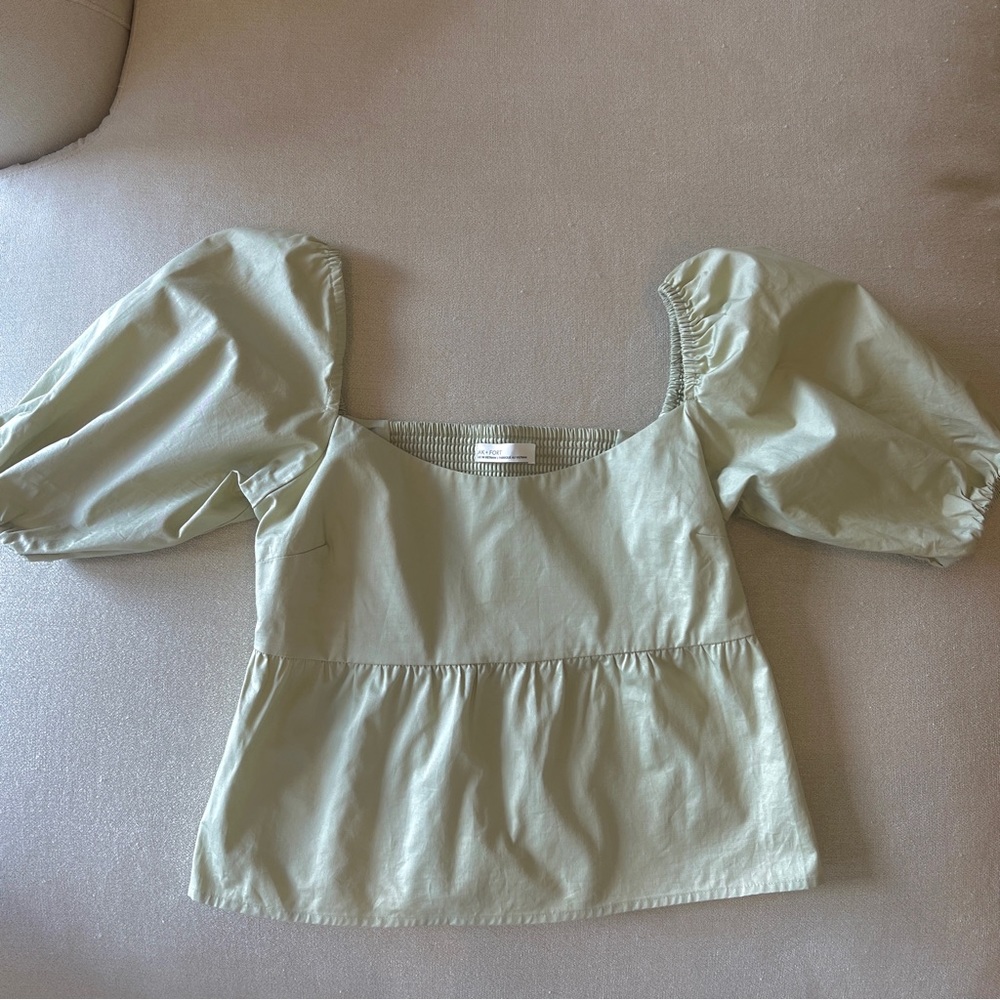 Oak + Fort 100% Cotton Puff-Sleeve Top